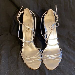 Guess Silver Strappy Heels